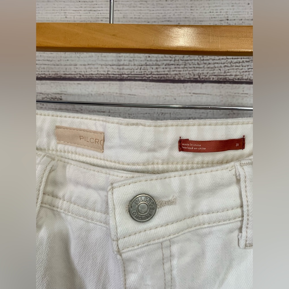 Anthropologie Pilcro The Slim Boyfriend Jeans In White Size 31 - Picture 5 of 8